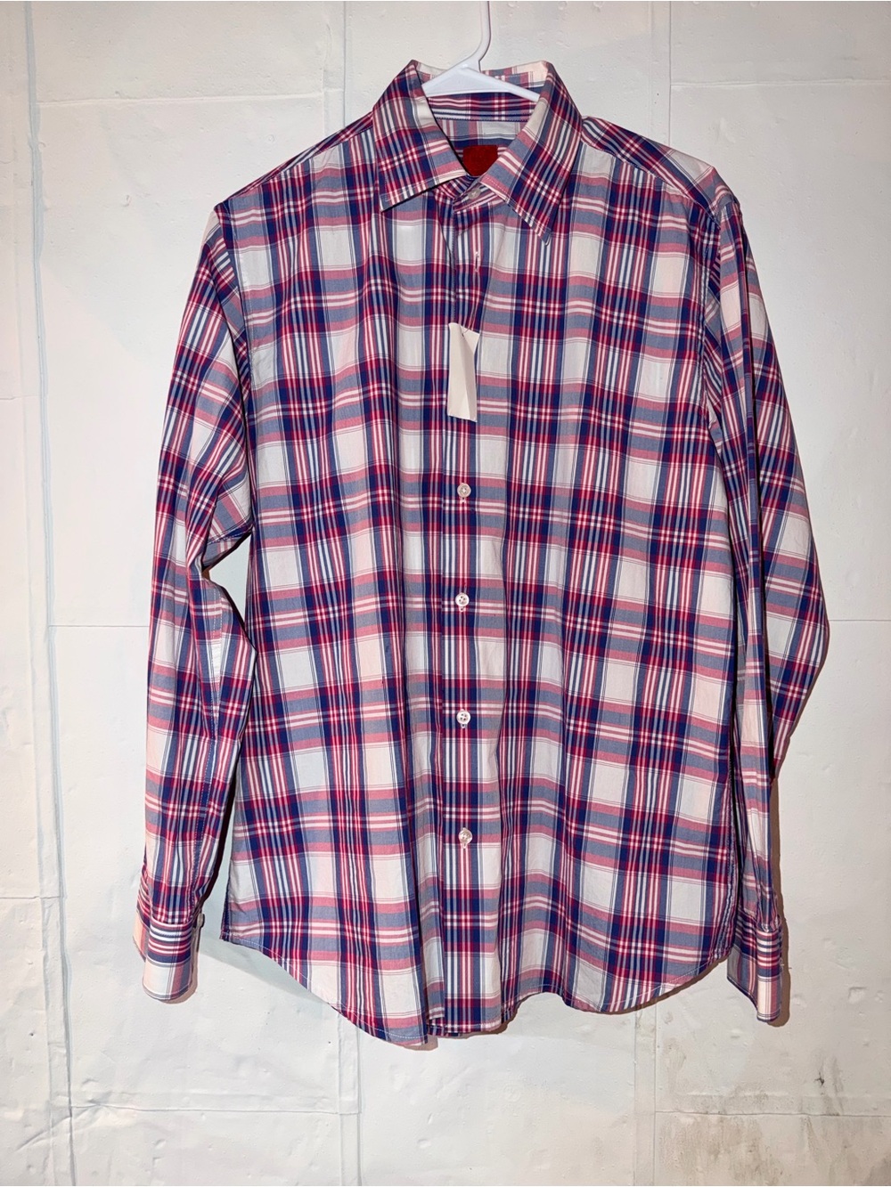 Saks Fifth Avenue Men's M 100% cotton Plaid Button-Down Shirt preppy